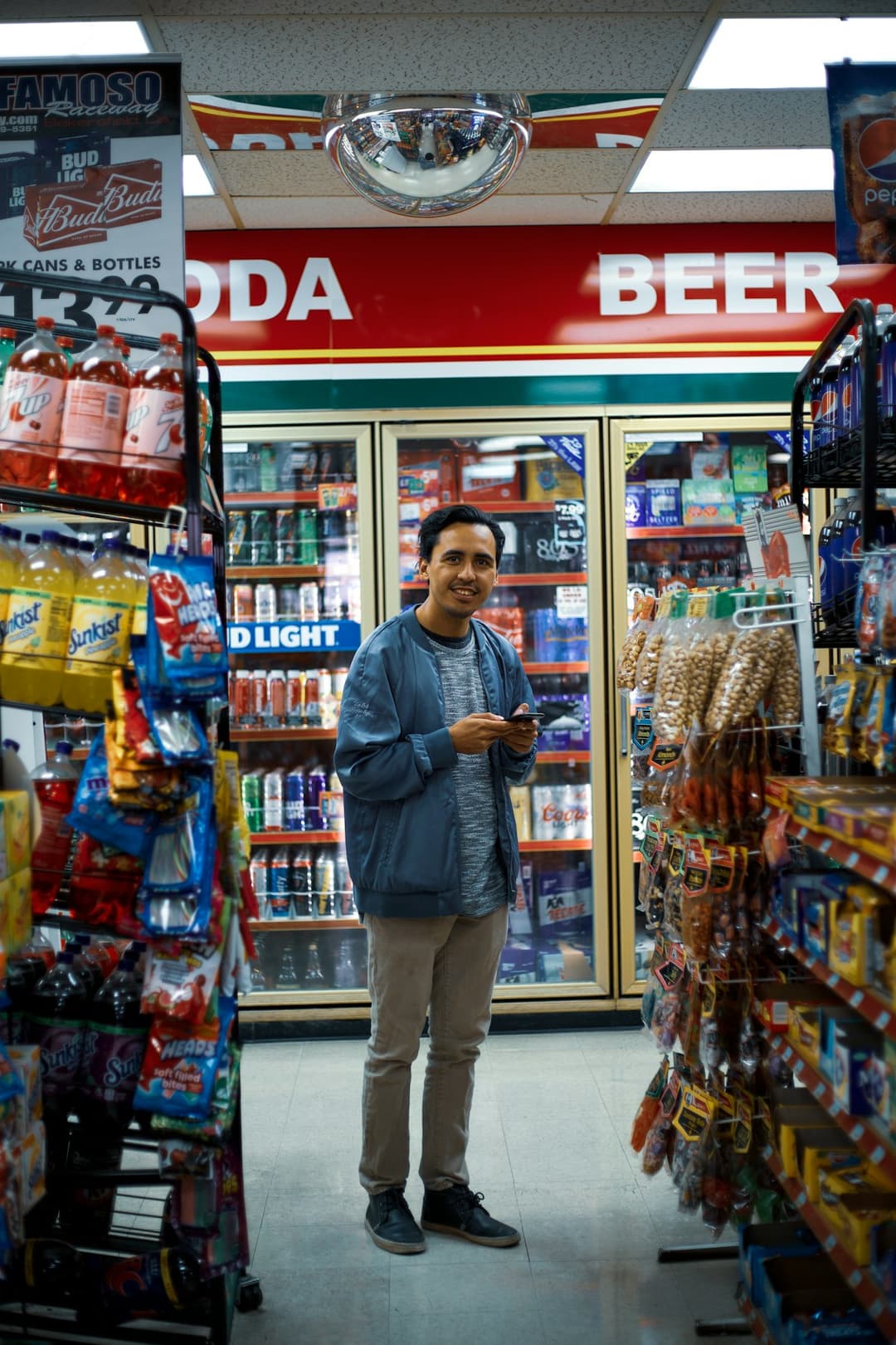 A customer in a convenience store